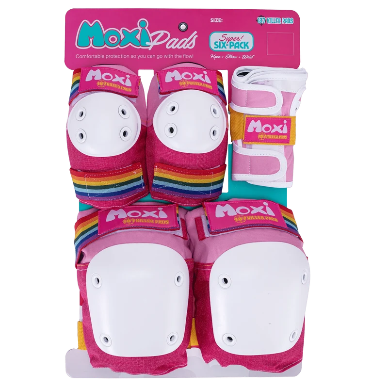 Moxi x 187 Killer Pads Purple Rainbow Protective Gear – 6 Pack